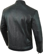 Black leather jacket on a white background