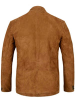 Brown suede jacket on a white background