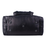 Black Leather Travel Duffle Bag – Full-Grain Weekender Holdall