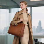 Women Leather Work Laptop Tote Bag – Ladies Shoulder Satchel Handbag