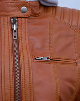 Women’s Leather Jacket with Fleece Hooded – Premium Casual Outerwear